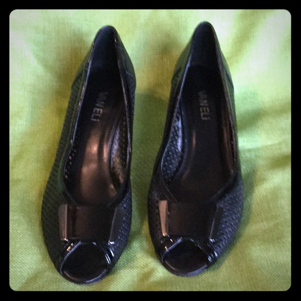 Women black wedges, size 8 1/2 M